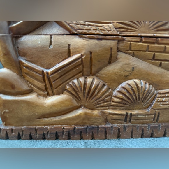 Hand-Carved Wooden Box - Picture 7 of 13